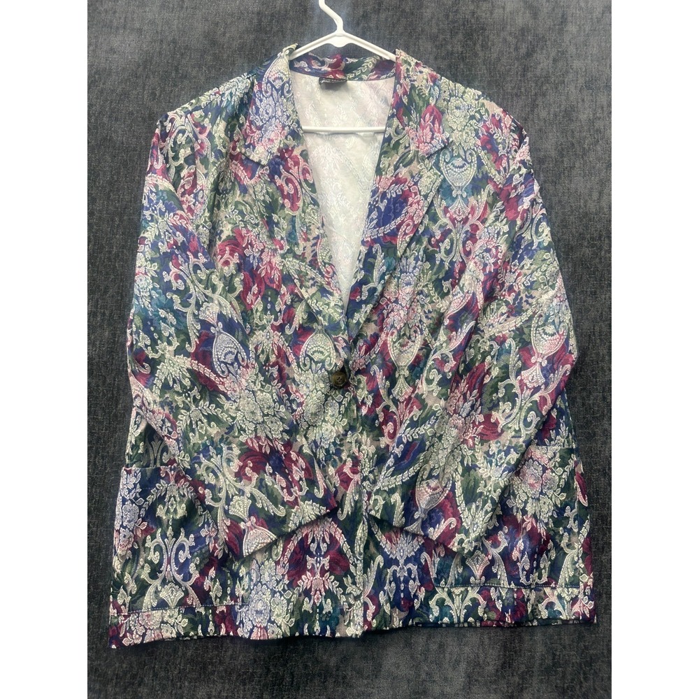Lori Of California AM Casuals Blazer Jacket Womens 2XL Multicolor Paisley Formal